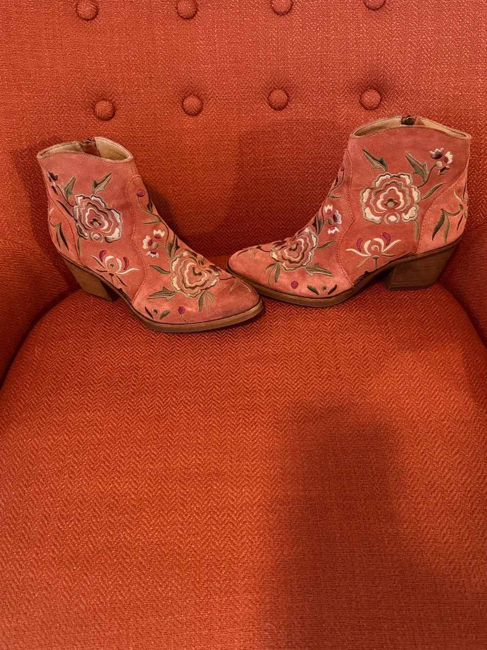Sofft Westmont Embroidered Suede Ankle Boots - Women - Picture 1 of 4